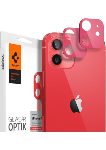 iPhone 12 Kamera Lens Camı Koruyucu Glas.tR Optik (2 Adet) Red - AGL02472