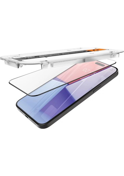 iPhone 15 Pro Cam Ekran Koruyucu Kolay Kurulum Tam Kaplayan GLAS.tR EZ Fit Full Cover HD Black - AGL06899