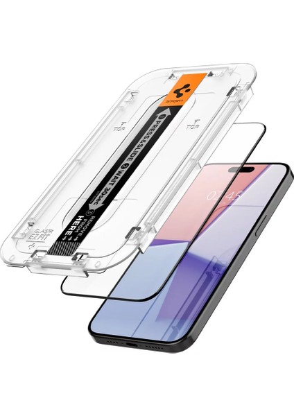 iPhone 15 Pro Cam Ekran Koruyucu Kolay Kurulum Tam Kaplayan GLAS.tR EZ Fit Full Cover HD Black - AGL06899