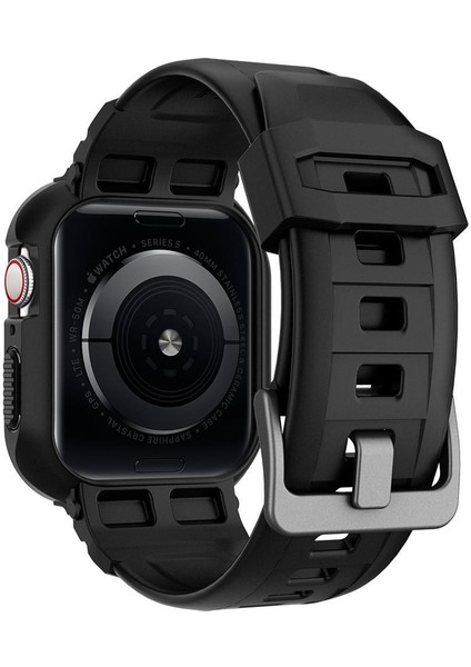 Apple Watch 41mm (Seri 9/8/7) Kılıf & Kordon Kayış Rugged Armor Pro Black - ACS00546