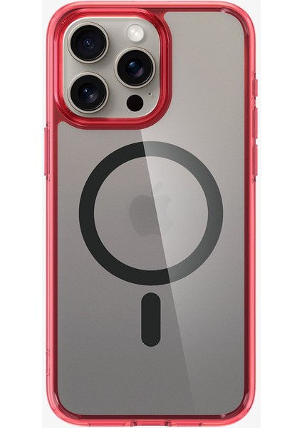 iPhone 15 Pro Kılıf Ultra Hybrid MagFit MagSafe özellikli Frost Deep Red - ACS07057