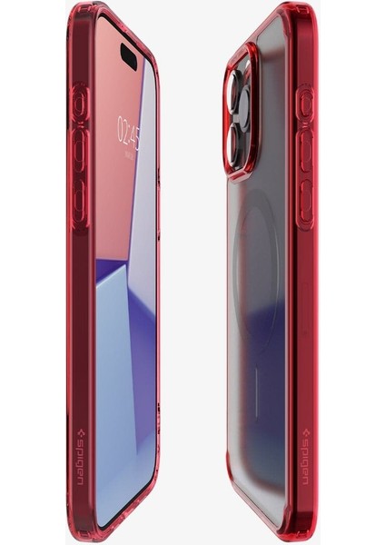iPhone 15 Pro Kılıf Ultra Hybrid MagFit MagSafe özellikli Frost Deep Red - ACS07057