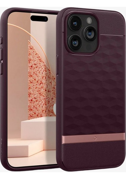 Caseology iPhone 15 Pro Kılıf Parallax Mag MagSafe özellikli Burgundy - ACS06751