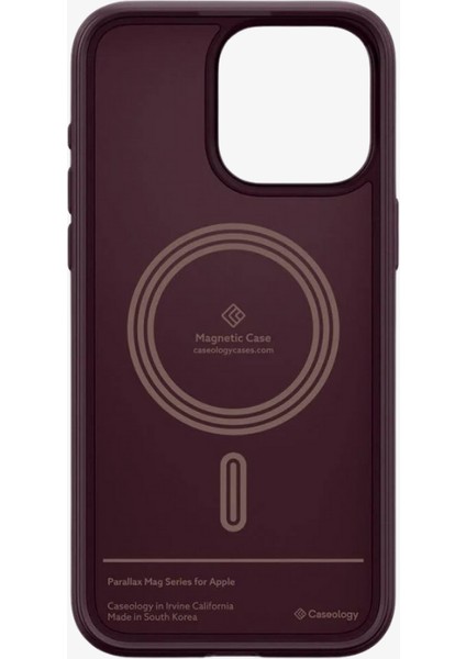 Caseology iPhone 15 Pro Kılıf Parallax Mag MagSafe özellikli Burgundy - ACS06751