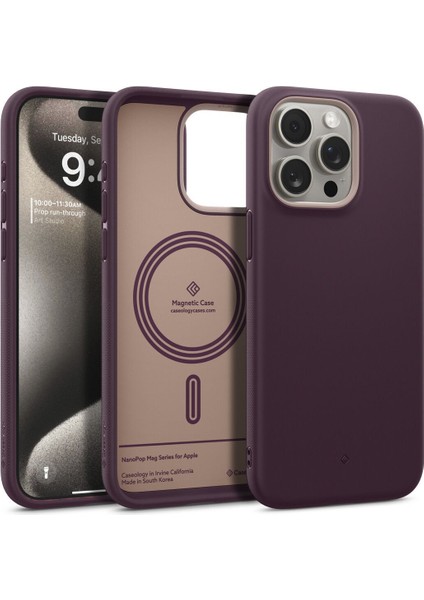 Caseology iPhone 15 Pro Max Kılıf Nano Pop Mag MagSafe özellikli Burgundy Bean - ACS06621