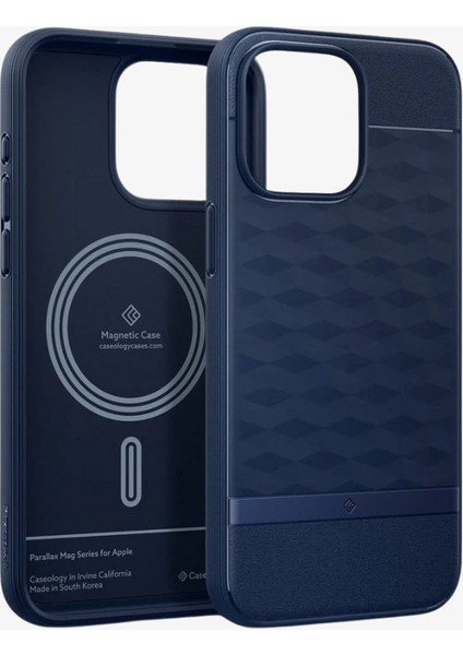 Caseology iPhone 15 Pro Kılıf Parallax Mag MagSafe özellikli Midnight Blue - ACS06750