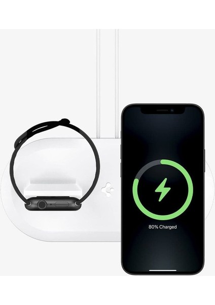 MagFit iPhone & Apple Watch için Stand Dock Şarj Ünitesi Duo 2in1 White - AMP02797