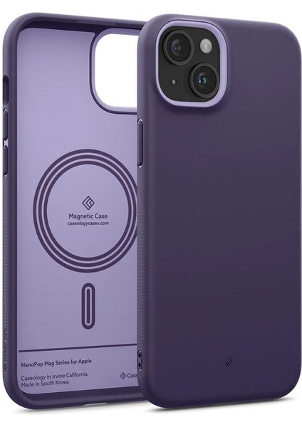 Caseology iPhone 15 Kılıf Nano Pop Mag MagSafe özellikli Grape Purple - ACS06824