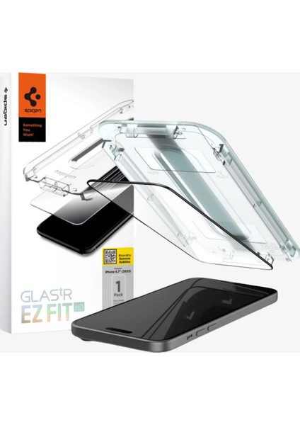 iPhone 15 Plus Cam Ekran Koruyucu Kolay Kurulum Tam Kaplayan GLAS.tR EZ Fit Full Cover HD Black - AGL06888
