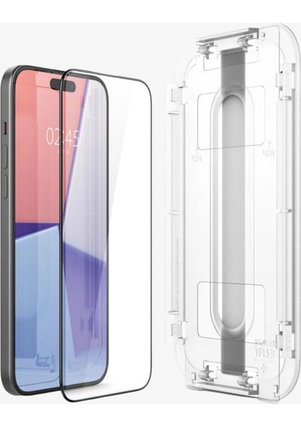 iPhone 15 Plus Cam Ekran Koruyucu Kolay Kurulum Tam Kaplayan GLAS.tR EZ Fit Full Cover HD Black - AGL06888