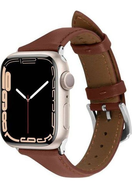 Ciel by CYRILL Apple Watch 42mm Seri 10 - 41mm Seri 9/8/7 - 40mm Seri SE2/SE/6/5/4 Kordon Kayış Kajuk Band Chestnut - AMP05442