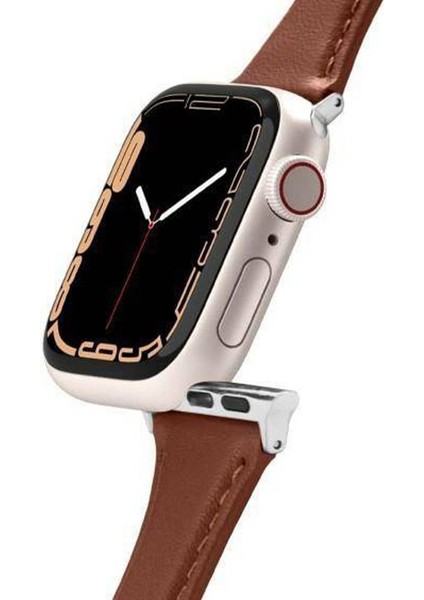 Ciel by CYRILL Apple Watch 42mm Seri 10 - 41mm Seri 9/8/7 - 40mm Seri SE2/SE/6/5/4 Kordon Kayış Kajuk Band Chestnut - AMP05442