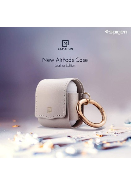 AirPods (2.nesil) / (1.nesil) ile Uyumlu Kılıf La Manon Leather (Deri) Brown - 074CS26378
