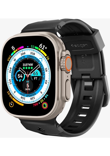 Apple Watch 49mm Ultra 2/1 - 46mm Seri 10 - 45mm Seri 9/8/7 - 44mm Seri SE2/SE/6/5/4 Kordon Kayış Rugged Ultra Band Matte Black - AMP07105 fiyatları