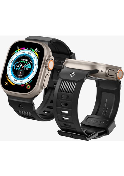 Apple Watch 49mm Ultra 2/1 - 46mm Seri 10 - 45mm Seri 9/8/7 - 44mm Seri SE2/SE/6/5/4 Kordon Kayış Rugged Ultra Band Matte Black - AMP07105 fırsatları