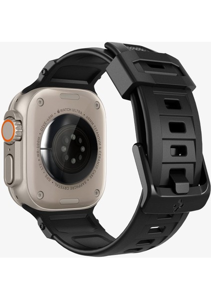 Apple Watch 49mm Ultra 2/1 - 46mm Seri 10 - 45mm Seri 9/8/7 - 44mm Seri SE2/SE/6/5/4 Kordon Kayış Rugged Ultra Band Matte Black - AMP07105