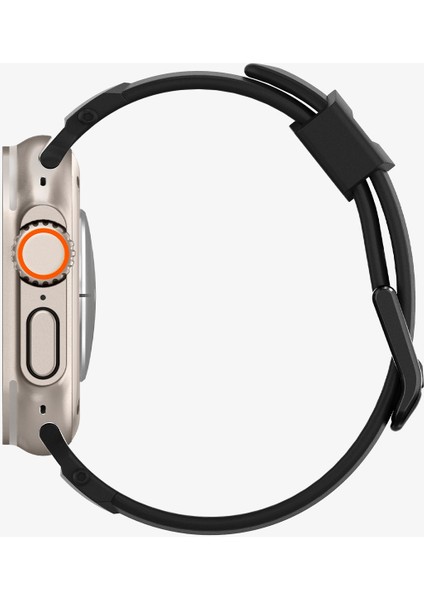 Apple Watch 49mm Ultra 2/1 - 46mm Seri 10 - 45mm Seri 9/8/7 - 44mm Seri SE2/SE/6/5/4 Kordon Kayış Rugged Ultra Band Matte Black - AMP07105