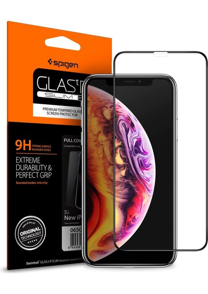 iPhone 11 Pro Max / iPhone XS Max Cam Ekran Koruyucu Tam Kaplayan Glas.tR Slim Full Cover Black - 065GL25232