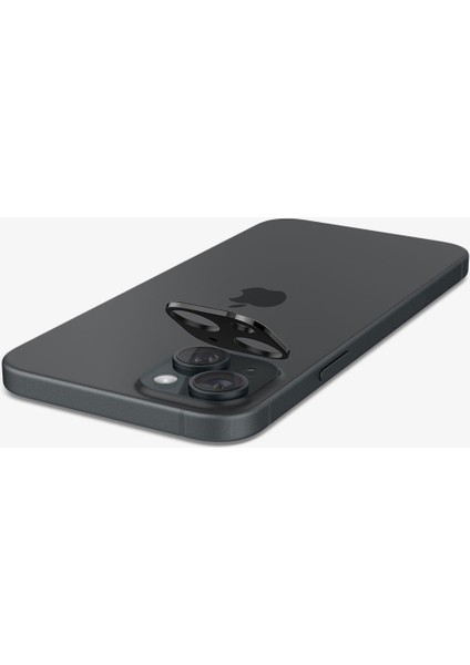 iPhone 15 / 15 Plus / 14 / 14 Plus Kamera Lens Camı Koruyucu Glas.tR Optik (2 Adet) Black - AGL06917