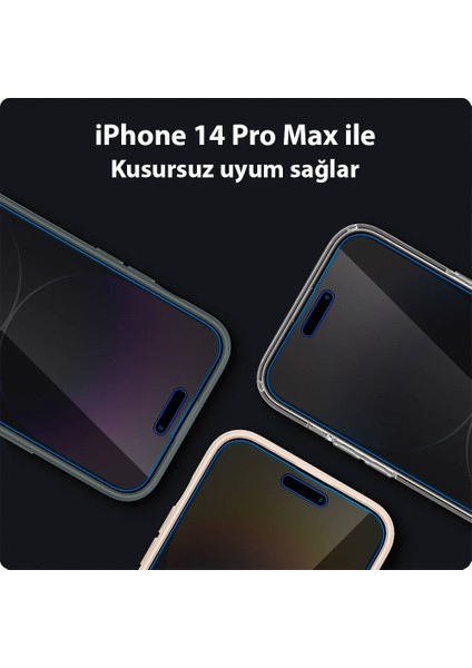 iPhone 14 Pro Max Cam Ekran Koruyucu Kolay Kurulum Glas.tR EZ Fit Privacy ( Sensor Protection ) (2 Adet) - AGL05203