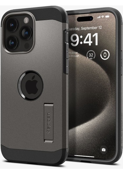 iPhone 15 Pro Max Kılıf Tough Armor MagFit MagSafe özellikli Kickstand Gunmetal - ACS06593 fiyatları