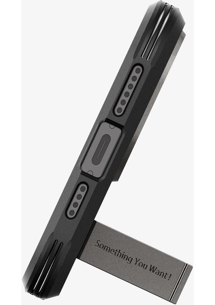 iPhone 15 Pro Max Kılıf Tough Armor MagFit MagSafe özellikli Kickstand Gunmetal - ACS06593