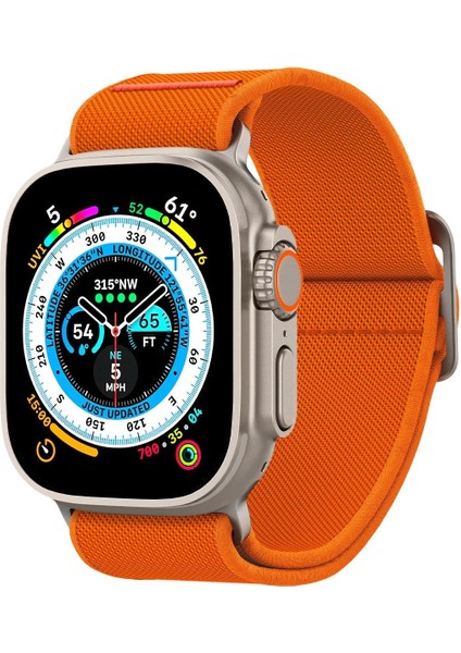 Apple Watch 49mm Ultra 2/1 - 46mm Seri 10 - 45mm Seri 9/8/7 - 44mm Seri SE2/SE/6/5/4 Kordon Kayış Band Lite Fit Ultra Orange - AMP05986