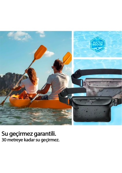 Aqua Shield WaterProof iPX8 Sertifikalı Su Geçirmez Bel Çantası A620 Black - AMP04532