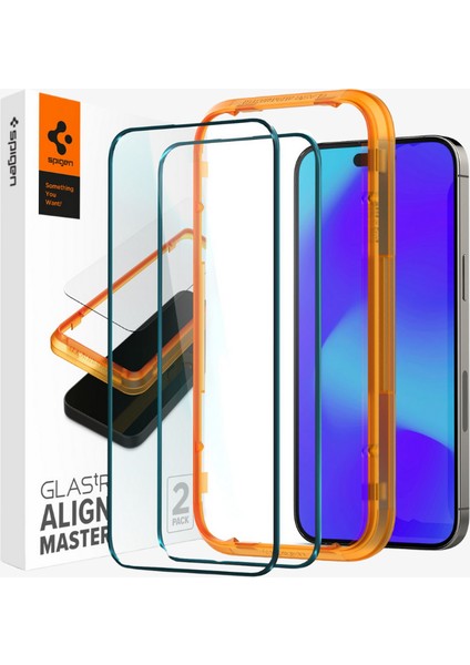 iPhone 14 Pro Max Cam Ekran Koruyucu Kolay Kurulum Glas.tR AlignMaster Full Cover (2 Adet) Black - AGL05204