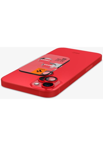 iPhone 15 / 15 Plus / 14 / 14 Plus Kamera Lens Camı Koruyucu Glas.tR EZ Fit Optik Pro (2 Adet) Red - AGL05605