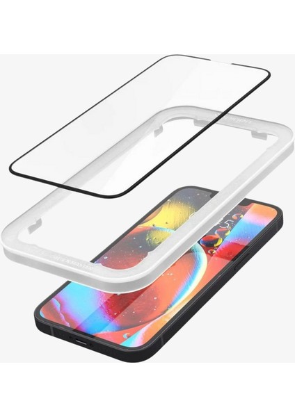 iPhone 14 / 13 / 16e / 13 Pro Cam Ekran Koruyucu Kolay Kurulum GLAS.tR AlignMaster Full Cover HD Black - AGL03725