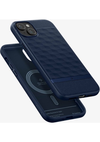 Caseology iPhone 15 Kılıf Parallax Mag MagSafe özellikli Midnight Blue - ACS06819