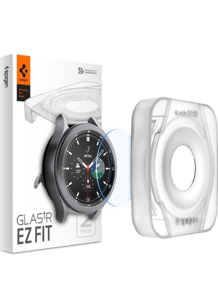 Samsung Galaxy Watch 4 Classic (42mm) / Watch 3 (41mm) Cam Ekran Koruyucu Kolay Kurulum GLAS.tR EZ Fit Slim HD (2 Adet) - AGL03747