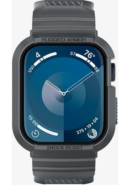 Apple Watch 45mm (Seri 9/8/7) Kılıf & Kordon Kayış Rugged Armor Pro Dark Gray - ACS07387