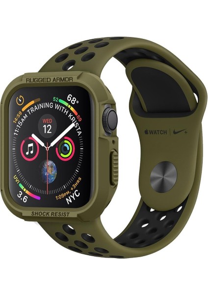 Apple Watch 41mm/40mm (Seri 9/8/SE2/7/6/SE/5/4) Kılıf Rugged Armor Olive Green - 061CS26014