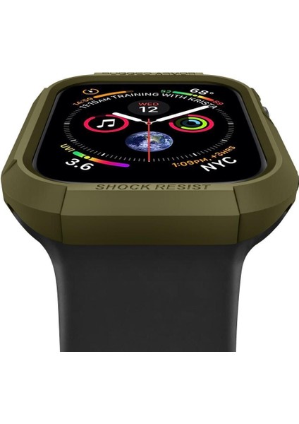 Apple Watch 41mm/40mm (Seri 9/8/SE2/7/6/SE/5/4) Kılıf Rugged Armor Olive Green - 061CS26014