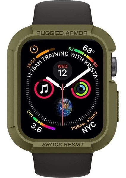 Apple Watch 41mm/40mm (Seri 9/8/SE2/7/6/SE/5/4) Kılıf Rugged Armor Olive Green - 061CS26014