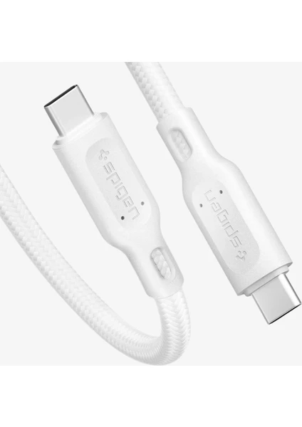 USB-C to USB-C 1 Metre Kevlar Kablo 100W Güç / PPS 2.0 Super Hızlı Şarj / Data Type-C Kurşun Geçirmez Örgü Ekstra Dayanıklı DuraSync C10C3 White - 000CA25706