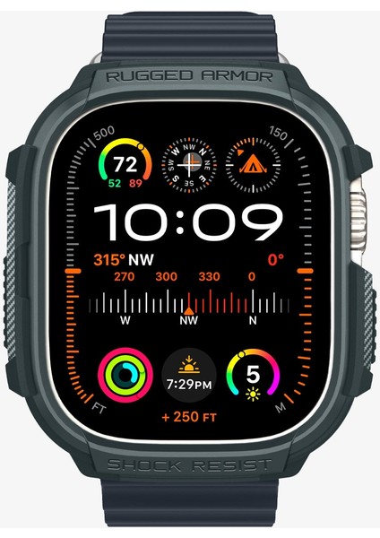 Apple Watch 49mm (Ultra 2/1) Kılıf Rugged Armor Abyss Green - ACS07383