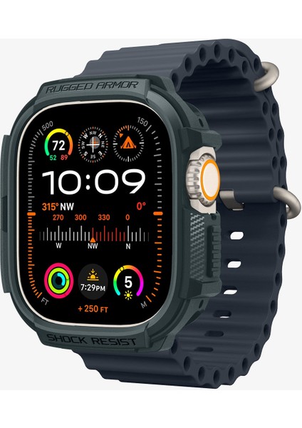 Apple Watch 49mm (Ultra 2/1) Kılıf Rugged Armor Abyss Green - ACS07383