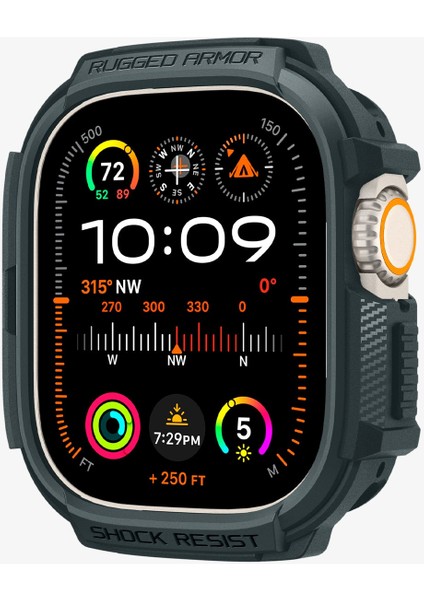 Apple Watch 49mm (Ultra 2/1) Kılıf Rugged Armor Abyss Green - ACS07383
