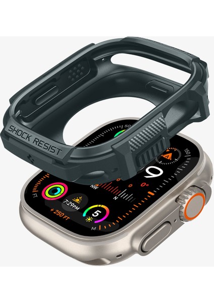 Apple Watch 49mm (Ultra 2/1) Kılıf Rugged Armor Abyss Green - ACS07383