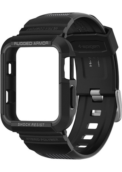 Apple Watch 42mm (Seri 3/2/1) Kılıf & Kordon Kayış Rugged Armor Pro Black - 059CS22408