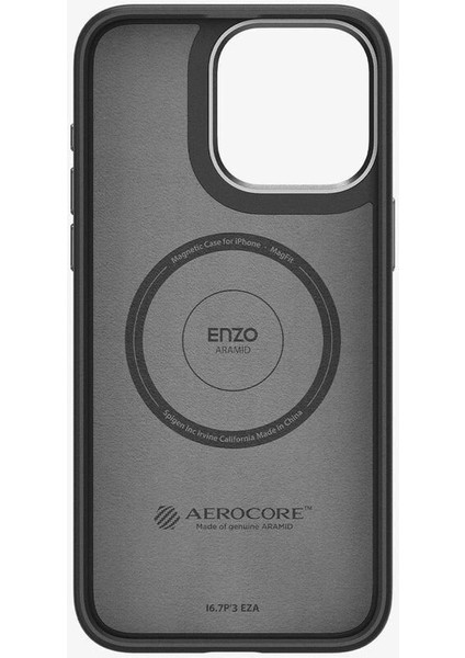 iPhone 15 Pro Kılıf Enzo Aramid MagFit MagSafe özellikli Matte Black - ACS07045