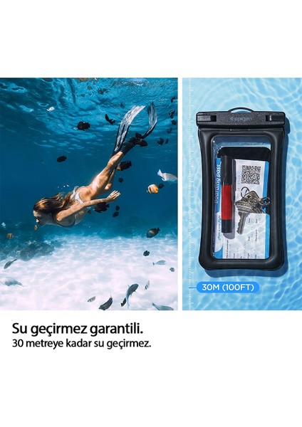 Aqua Shield Floating WaterProof iPX8 Sertifikalı Su Geçirmez Yüzer Kılıf A610 Crystal Clear - AMP04530