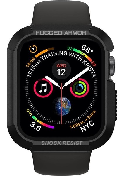 Apple Watch 41mm/40mm (Seri 9/8/SE2/7/6/SE/5/4) Kılıf Rugged Armor Black - 061CS24480