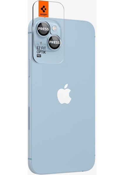 iPhone 15 / 15 Plus / 14 / 14 Plus Kamera Lens Camı Koruyucu Glas.tR EZ Fit Optik Pro (2 Adet) Blue - AGL07166