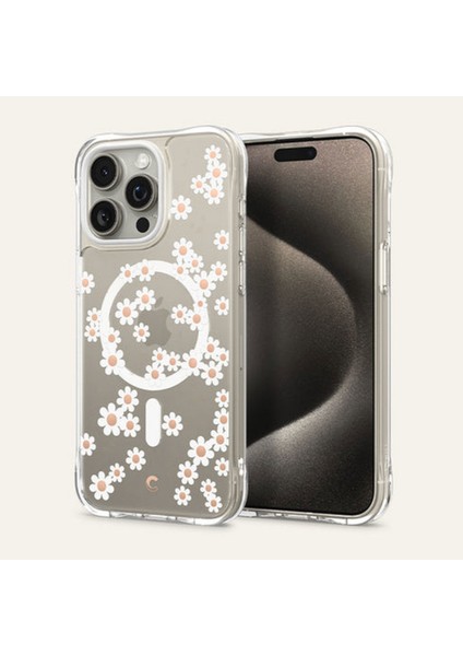 Ciel by CYRILL iPhone 15 Pro Kılıf Cecile Mag MagSafe özellikli White Daisy - ACS06759