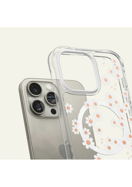 Ciel by CYRILL iPhone 15 Pro Kılıf Cecile Mag MagSafe özellikli White Daisy - ACS06759