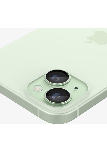 iPhone 15 / 15 Plus / 14 / 14 Plus Kamera Lens Camı Koruyucu Kolay Kurulum GLAS.tR EZ Fit Optik Pro (2 Adet) Green - AGL07169
